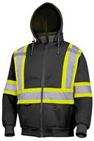 6925BK-M - HI-VIZ POLYESTER FLEECE HOODIE BLACK