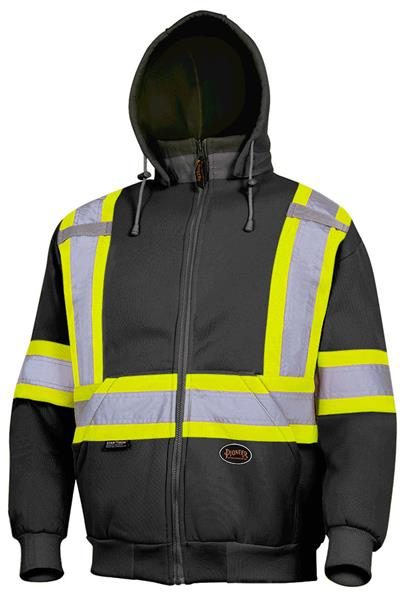 6925BK-XL - HI-VIZ POLYESTER FLEECE HOODIE BLACK