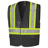 135-L/XL - HI-VIZ TRAFFIC VEST BLACK