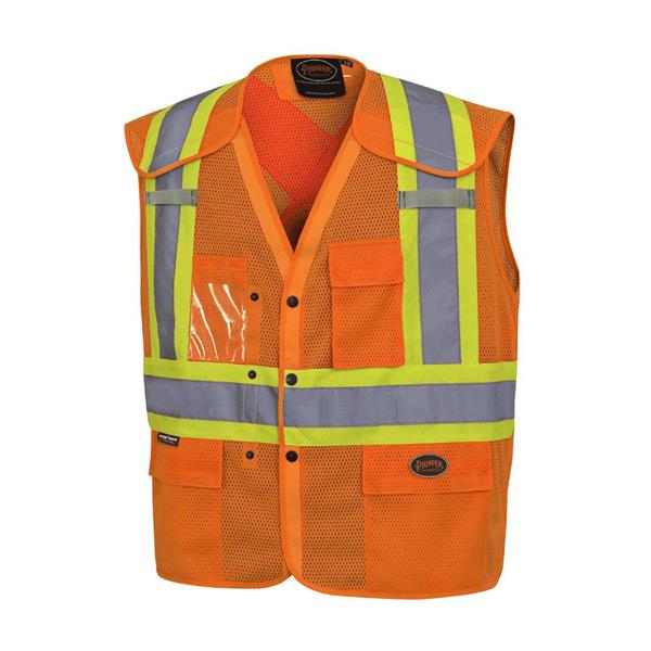 6932-S/M - HI-VIZ SAFETY TEAR-AWAY VEST ORANGE