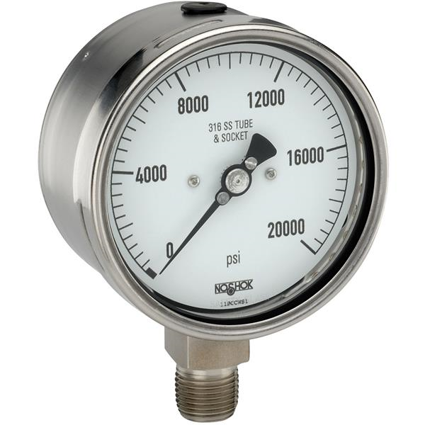 40L-HF4-20000-C - 4IN 1/4HPF BM 0-20000PSI LF GAUGE CERT