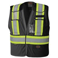 6933BK-L/XL - HI-VIZ SAFETY TEAR-AWAY VEST BLACK